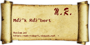 Mák Róbert névjegykártya