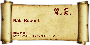 Mák Róbert névjegykártya